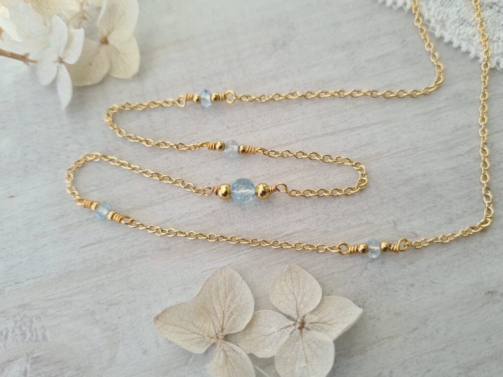 Gemmissime | Collier fait-main en pierres naturelles | Topaze Pierre de naissance décembre