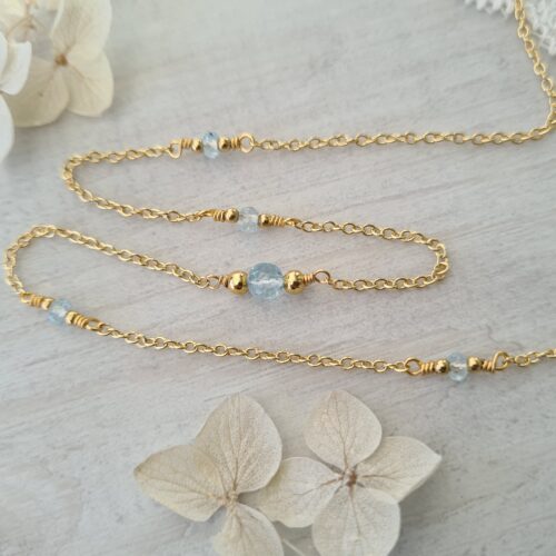 Gemmissime | Collier fait-main en pierres naturelles | Topaze Pierre de naissance décembre