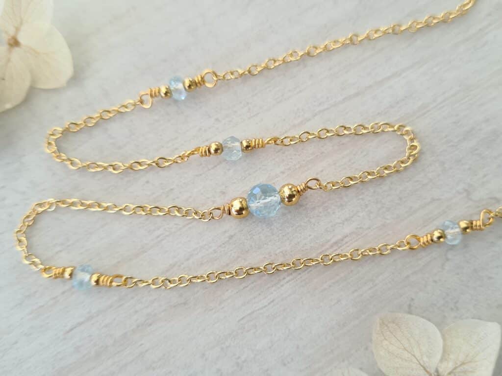 Gemmissime | Collier fait main en pierres naturelles | Topaze Pierre de naissance décembre