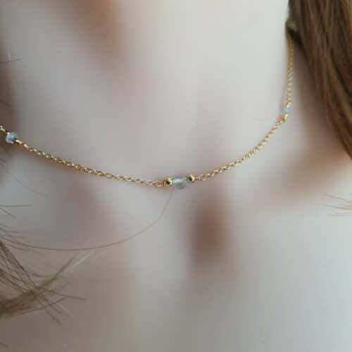 Gemmissime | Collier fait-main en pierres naturelles | Topaze Pierre de naissance décembre