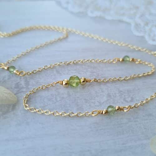 Gemmissime | Collier fait-main en pierres naturelles | Péridot Pierre de naissance août