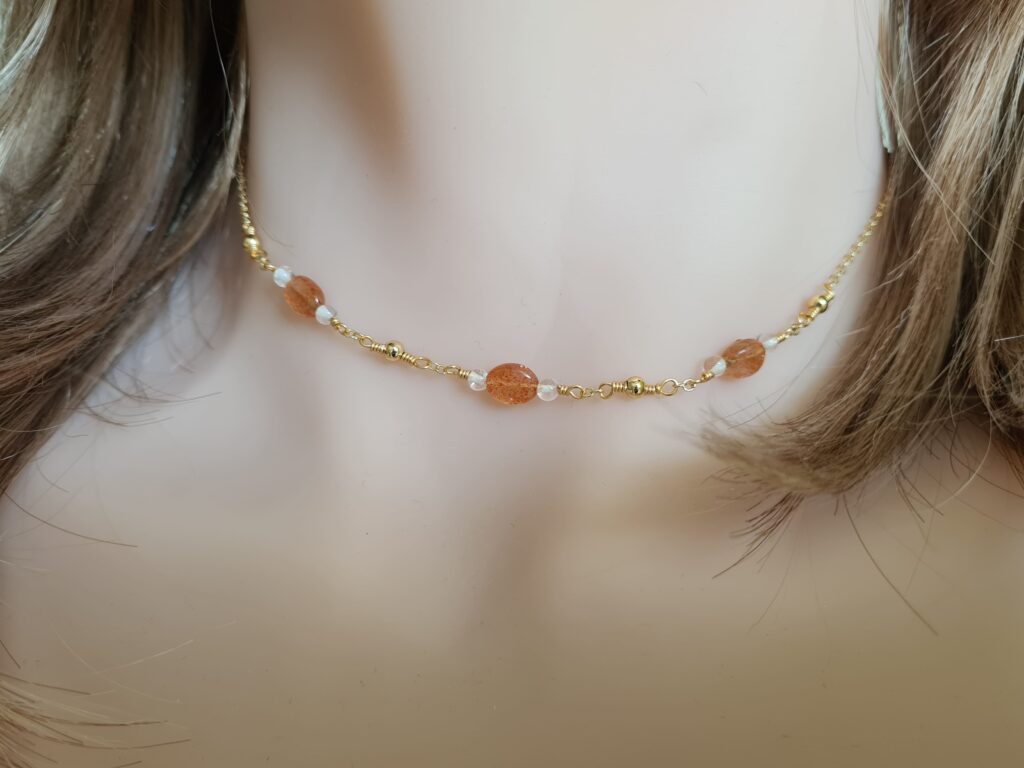 Gemmissime | Collier fait main en pierres naturelles | Pierre de soleil