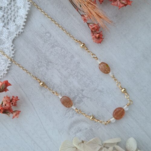 Gemmissime | Collier fait-main en pierres naturelles | Pierre de soleil