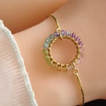 Gemmissime | Bracelet ajustable fait-main en pierres naturelles | Ronde de Gemmes