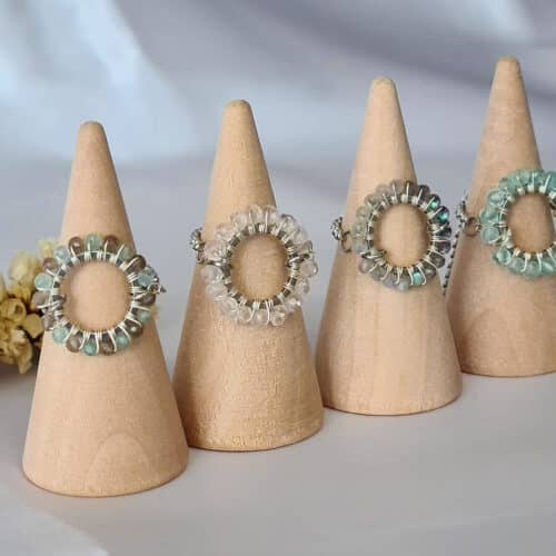 Gemmissime | Bagues acier inoxydable ajustables fait main en acier inoxydable | Collection Ronde de Gemmes en pierres naturelles