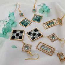 Gemmissime | Boucles d'Oreille Résine et Pierres naturelles | Bijoux faits main