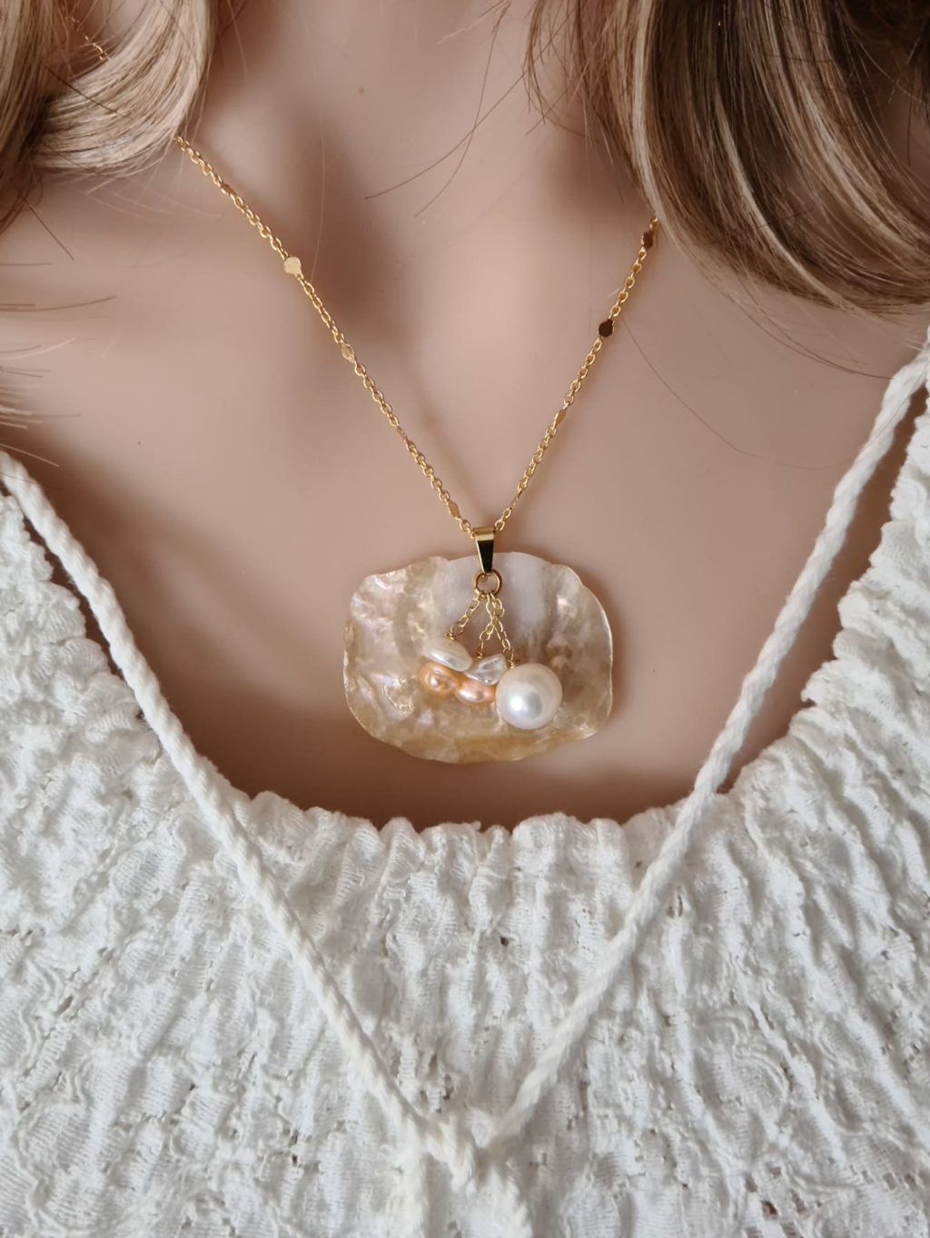 Gemmissime | Collier Coquillage véritable et Perles de culture