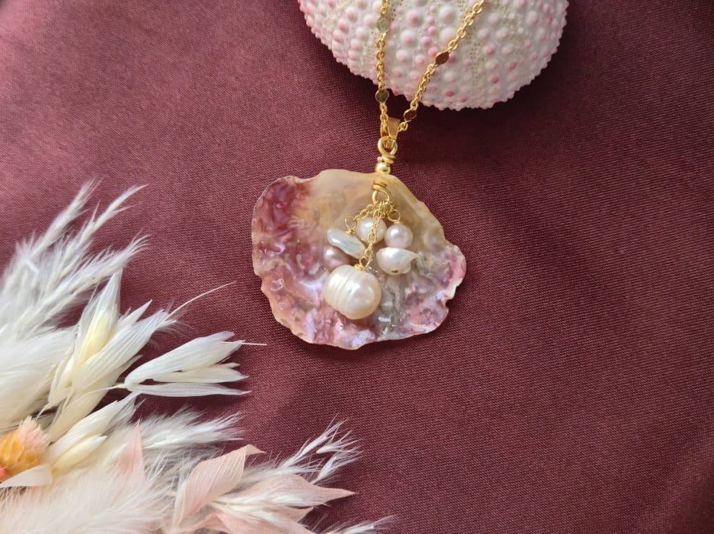 Gemmissime | Collier Coquillage véritable et Perles de culture