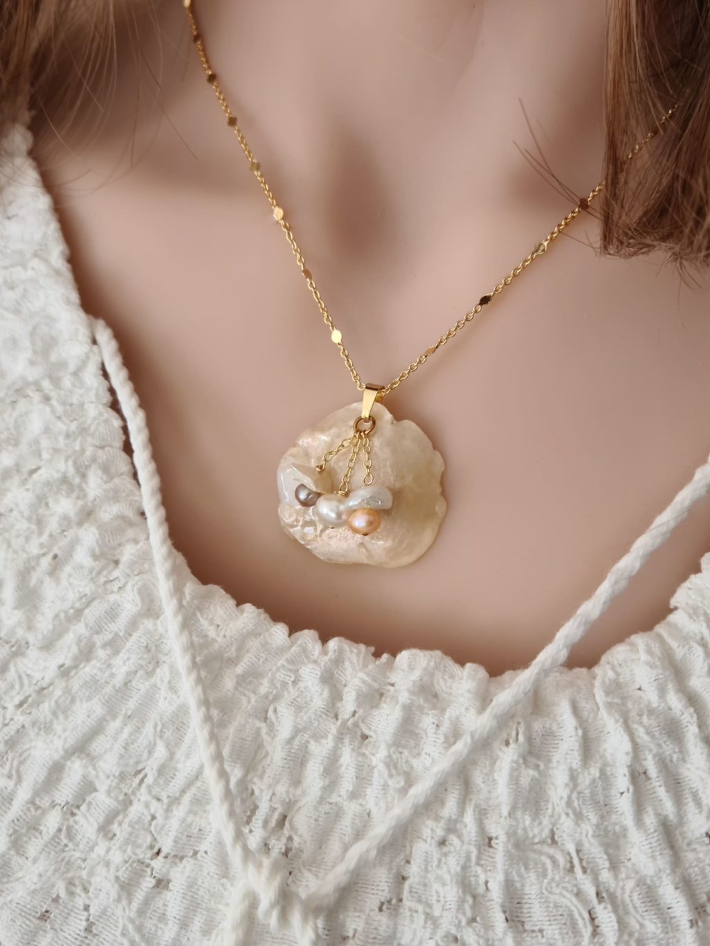 Gemmissime | Collier Coquillage véritable et Perles de culture