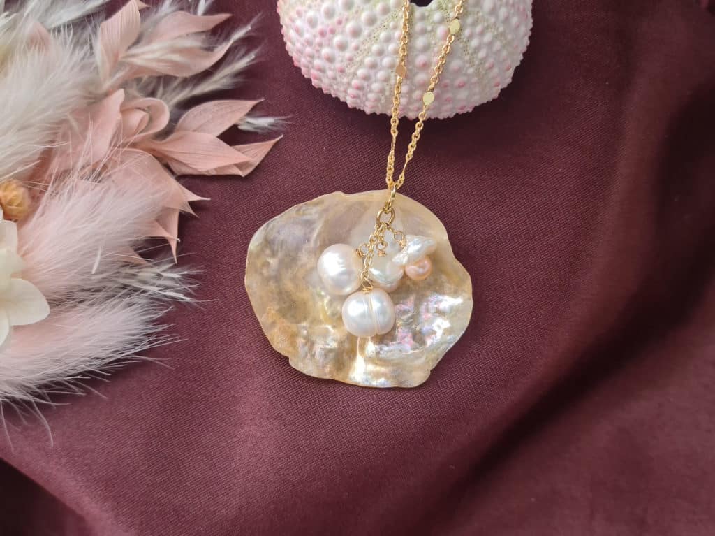 Gemmissime | Collier Coquillage véritable et Perles de culture