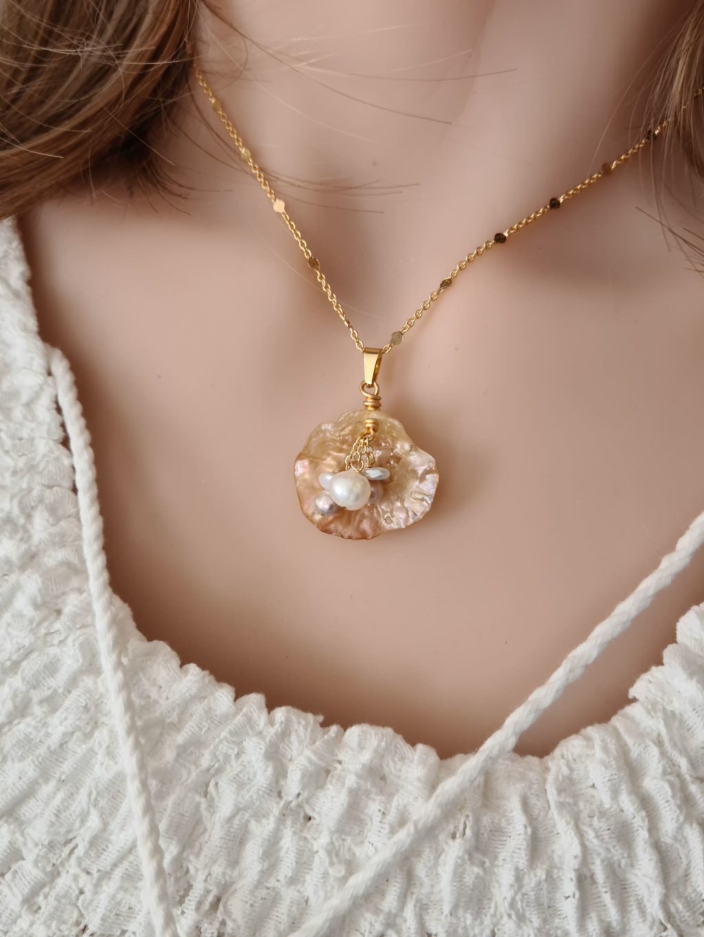 Gemmissime | Collier Coquillage véritable et Perles de culture