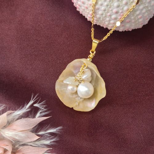Gemmissime | Collier Coquillage véritable et Perles de culture