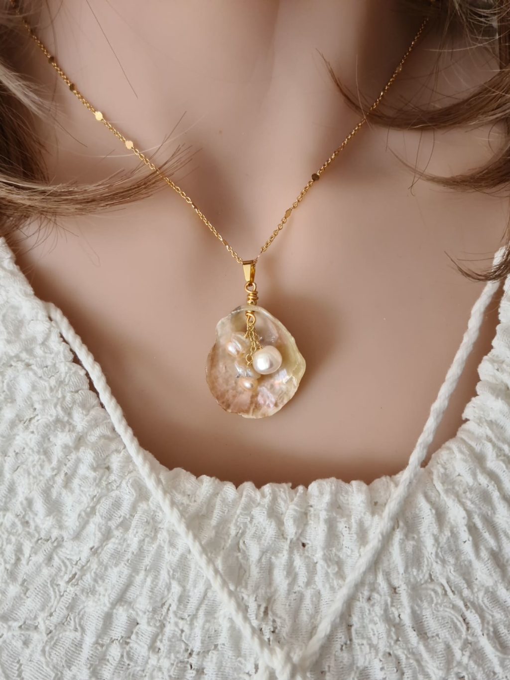 Gemmissime | Collier Coquillage véritable et Perles de culture