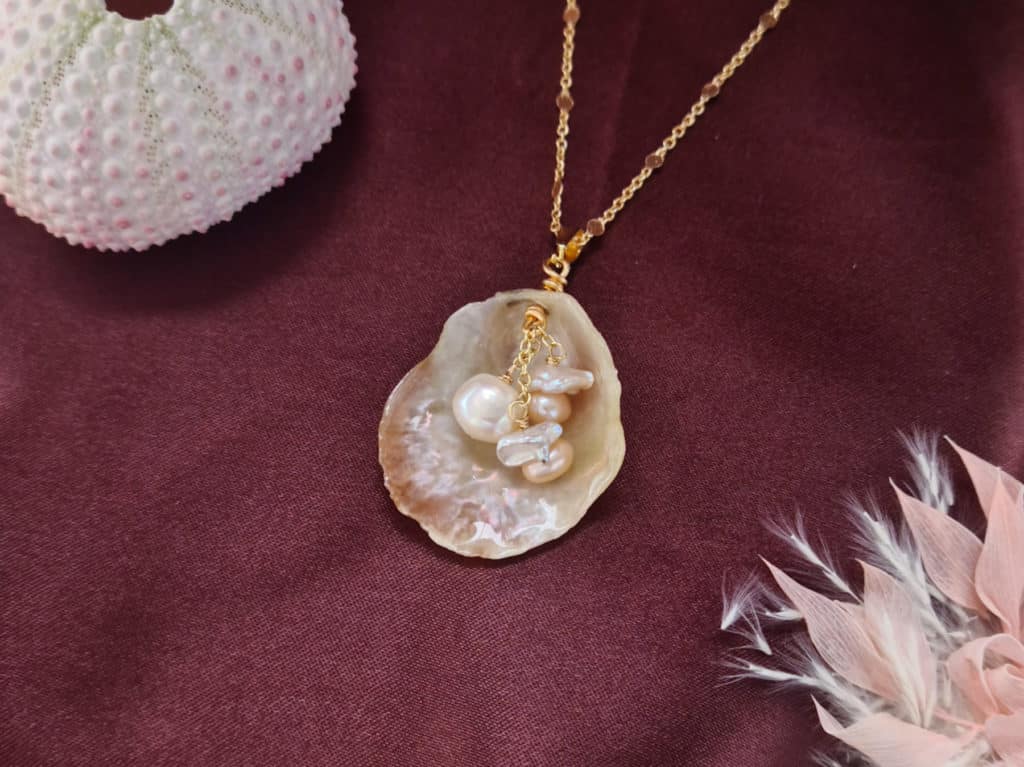 Gemmissime | Collier Coquillage véritable et Perles de culture