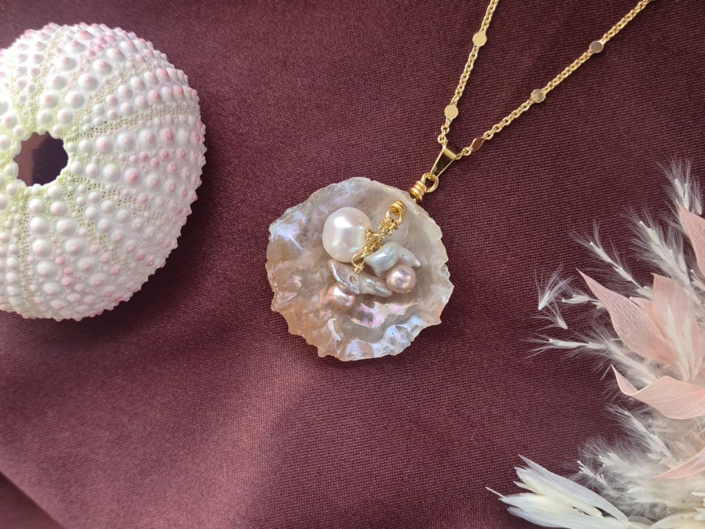 Gemmissime | Collier Coquillage véritable et Perles de culture