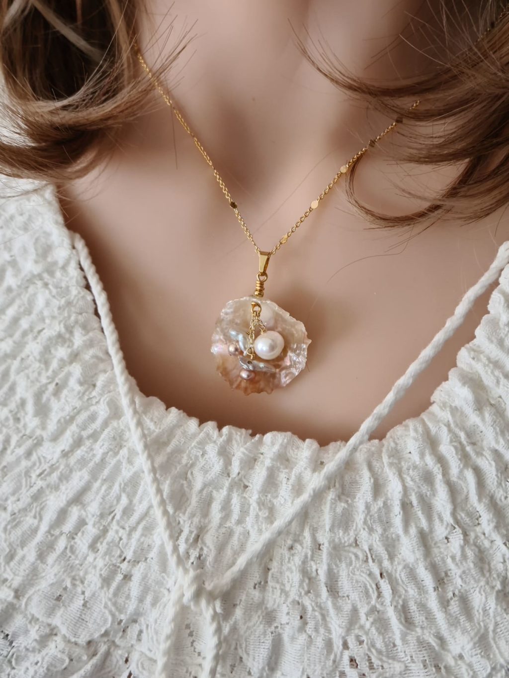 Gemmissime | Collier Coquillage véritable et Perles de culture